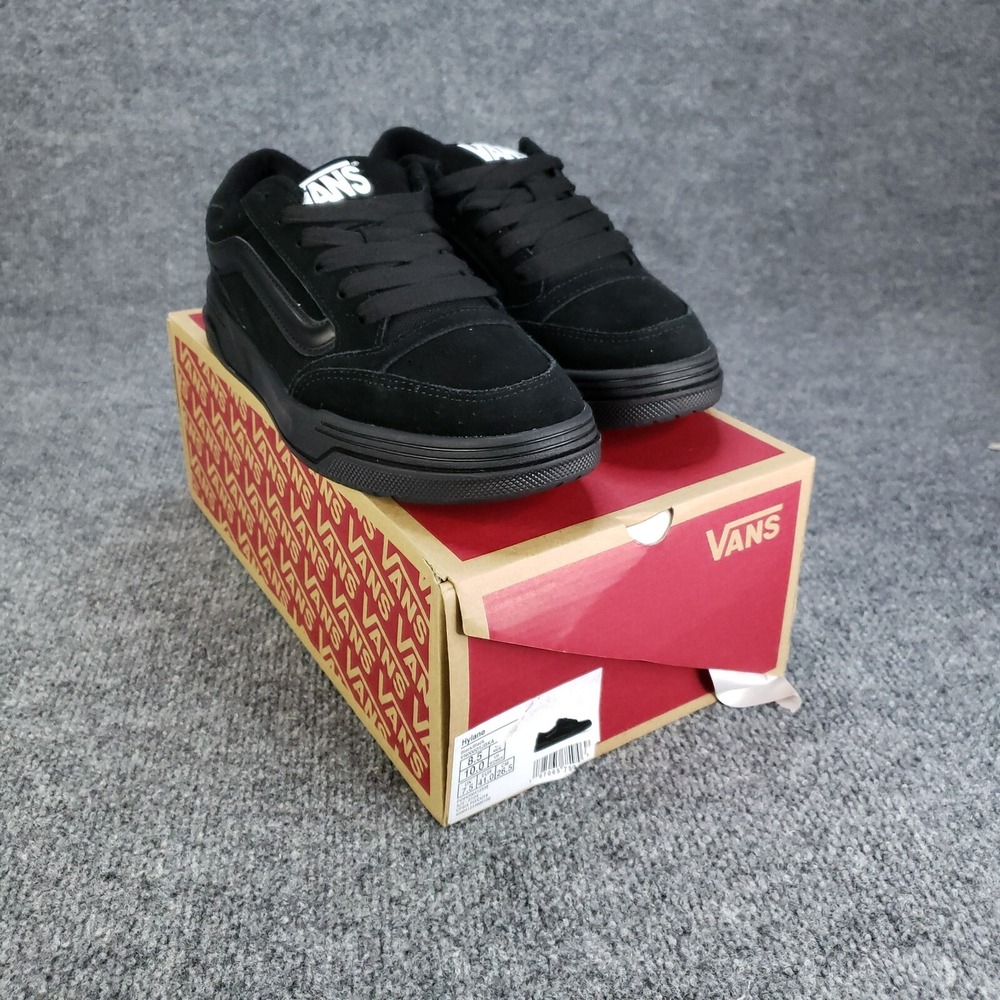 Vans Hylane Shoes Mens Size 8.5 Triple Black Skate Casual Sneakers Fat Tongue‎ - Picture 15 of 16